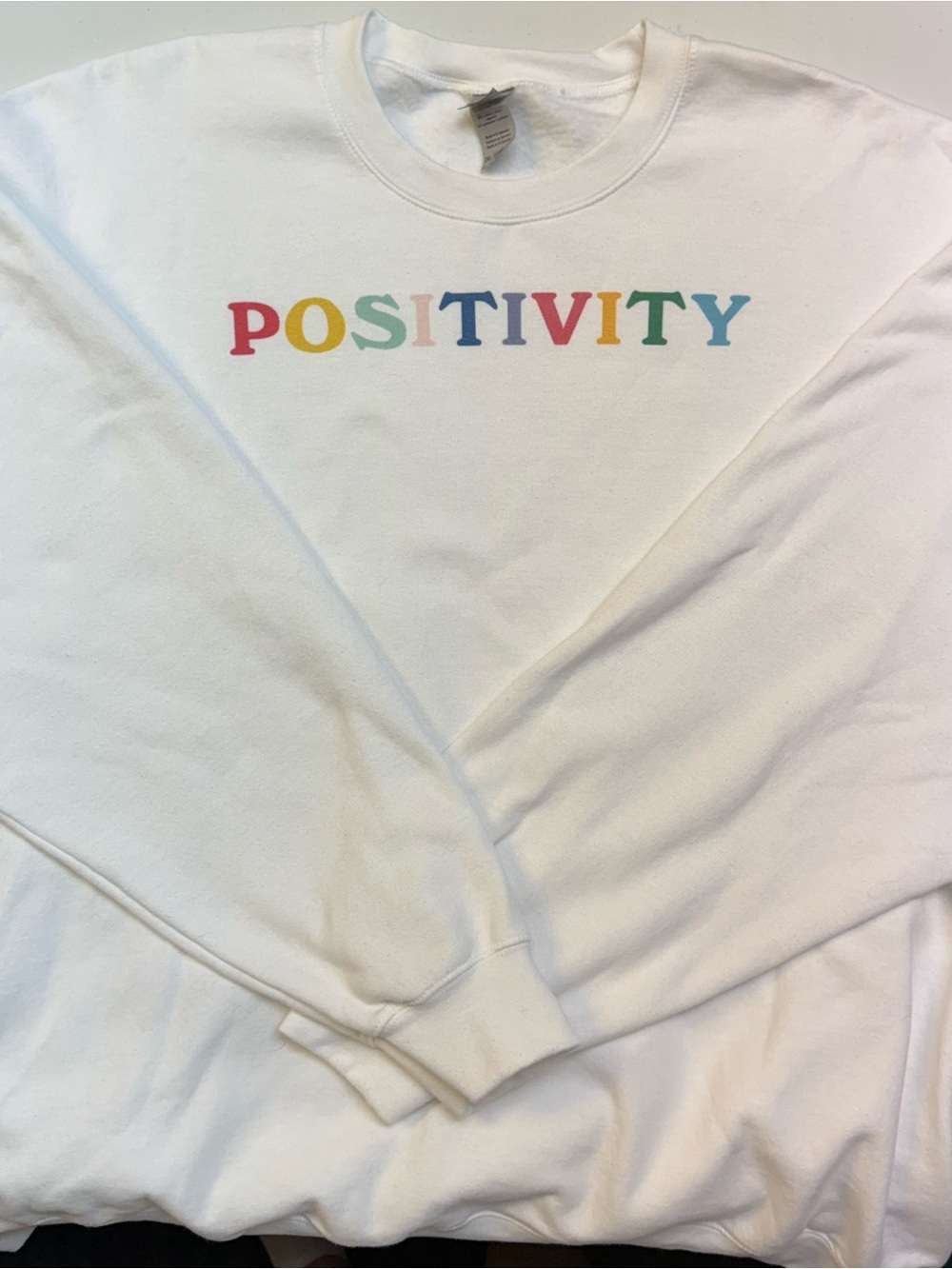 “Positivity” Crewneck Sweatshirt: Gilden size 2XL